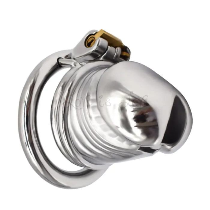 Stainless Steel Penis Head Chastity Silver Cock Cage #51 with 45 mm Ring