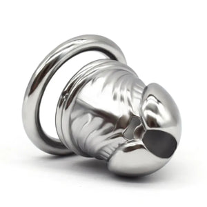 Stainless Steel Penis Head Chastity Silver Cock Cage #51 with 45 mm Ring Buy in Singapore LoveisLove U4Ria 