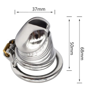 Stainless Steel Penis Head Chastity Silver Cock Cage #51 with 45 mm Ring Buy in Singapore LoveisLove U4Ria 