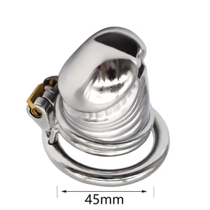 Stainless Steel Penis Head Chastity Silver Cock Cage #51 with 45 mm Ring Buy in Singapore LoveisLove U4Ria 