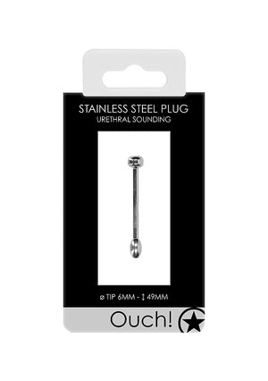 Shots Ouch! Urethral Sounding Stainless Steel Plug 49 mm with 6 mm Tip Buy in Singapore LoveisLove U4Ria