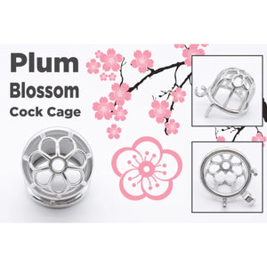 Stainless Steel Plum Blossom Chastity Cock Cage #18 with 45 mm Ring Buy in Singapore LoveisLove U4Ria 