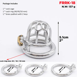 Stainless Steel Plum Blossom Chastity Cock Cage #18 with 45 mm Ring Buy in Singapore LoveisLove U4Ria 