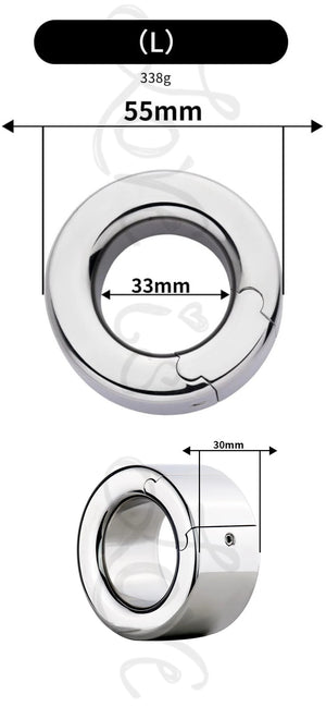 Stainless Steel Scrotum Weight Ring Ball Stretcher S/M/L/XL 28 mm, 30 mm, 33 mm, 35mm  202g 267g 338g 450g  Buy in Singapore LoveisLove U4Ria