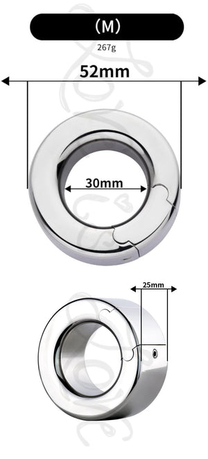 Stainless Steel Scrotum Weight Ring Ball Stretcher S/M/L/XL 28 mm, 30 mm, 33 mm, 35mm  202g 267g 338g 450g  Buy in Singapore LoveisLove U4Ria