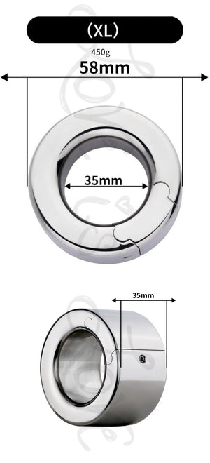Stainless Steel Scrotum Weight Ring Ball Stretcher S/M/L/XL 28 mm, 30 mm, 33 mm, 35mm  202g 267g 338g 450g  Buy in Singapore LoveisLove U4Ria