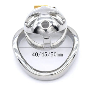 Stainless Steel Short Chastity Cock Cage #04C with 45 mm Curved Ring Buy in Singapore LoveisLove U4Ria 