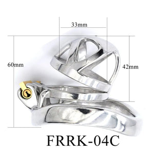 Stainless Steel Short Chastity Cock Cage #04C with 45 mm Curved Ring Buy in Singapore LoveisLove U4Ria 