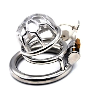 Stainless Steel Short Chastity Flower Cock Cage #01 with 45 mm Round Ring Buy in Singapore LoveisLove U4Ria 
