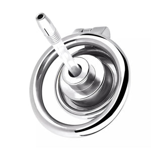 Stainless Steel Silicone Penis Inverted Chastity Cage with Catheter 45 mm #406 Buy in Singapore LoveisLove U4Ria 