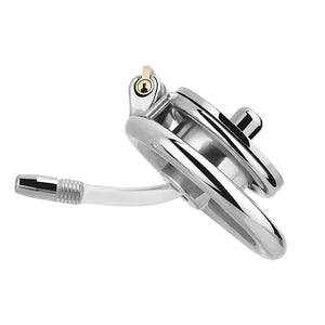Stainless Steel Silicone Penis Inverted Chastity Cage with Catheter 45 mm #406 Buy in Singapore LoveisLove U4Ria 
