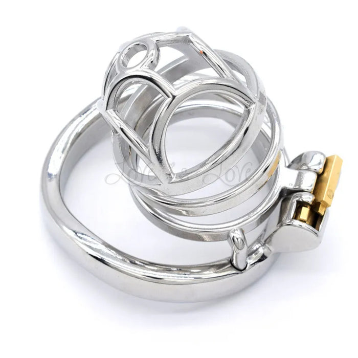 Stainless Steel Sliver Knight Chastity Cock Cage #08 with 45 mm Ring (Best Seller)_