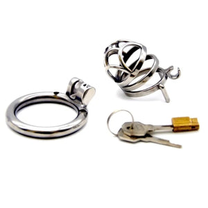 Stainless Steel Sliver Knight Chastity Cock Cage #08 with 45 mm Ring Buy in Singapore LoveisLove U4Ria 