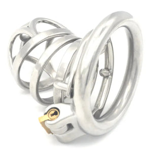 Stainless Steel Sliver Knight Chastity Cock Cage #08 with 45 mm Ring Buy in Singapore LoveisLove U4Ria 