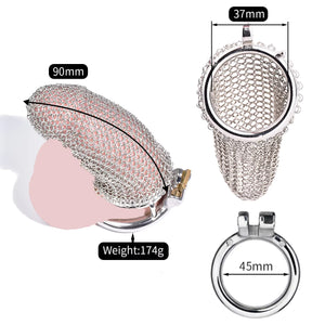 Stainless Steel Standard Metal Mesh Chastity Cage #196 45 MM For Him - Chastity Devices Buy Sex Toys in Singapore LoveisLove U4Ria