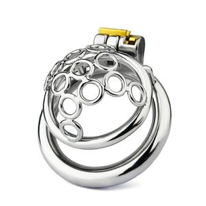 Stainless Steel Welded Circles Chastity Cage 40 mm Round Ring #172C Buy in Singapore LoveisLove U4Ria