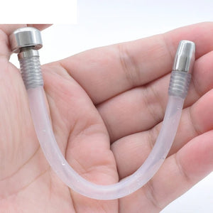 Stainless Steel and Silicone Male Urethral Catheter Tube Chastity Cage Accessories