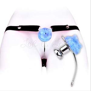 Stainless Steel Blue Butterfly Clit Chastity Cage Set #3233 Ice Dragon (with Black Belt) Buy in Singapore LoveisLove U4Ria