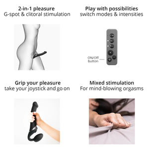 Strap-On-Me Multi Orgasm Bendable Strap-on Remote Control Vibrating 3 Motors Buy in Singapore LoveisLove U4Ria 