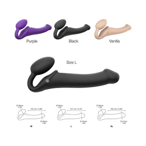 Strap-On-Me Remote Control Vibrating 3 Motors Strap On Black or Purple Size M or L