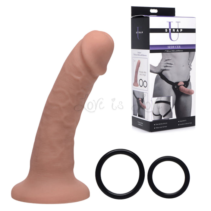 Strap U Brazen 8 Inch Silicone Dildo With Harness