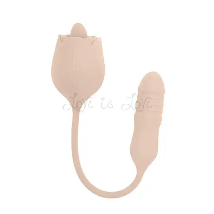 Stylish Vibes Silicone Licking Tongue & Thrusting Bullet Vibrator Pink [Limited Time Offer]