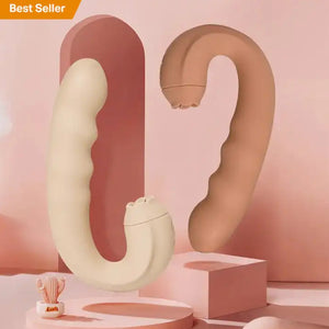 Stylish Vibes Silicone Vibrating Rotating Dildo & Licking Tongue Light Brown Buy in Singapore LoveisLove U4Ria 