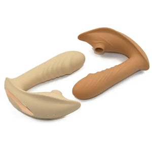 Stylish Vibes Silicone Wearable Clitoral Sucking and G-Spot Vibrator Light Brown Buy in Singapore LoveisLove U4Ria 