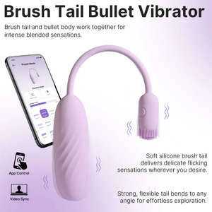 Svakom Plume Pink Lilac App-controlled flexible brush-tail bullet vibrator for dual stimulation. Buy Svakom in Singapore LoveisLove U4Ria
