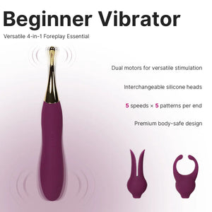 Svakom Beatrice Powerful Vibrator & Clitoral Tip Stimulator Violet With Three Attachments Award-Winning & Famous - Svakom Buy Sex Toys in Singapore LoveisLove U4Ria