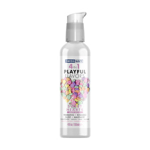 Swiss Navy 4 In 1 Playful Flavors Warming Water Based Lubricant  4 fl oz 118 ml Buy in Singapore LoveisLove U4Ria Cotton Candy or Strawberry/Kiwi or Limited Edition Sweet Hearts