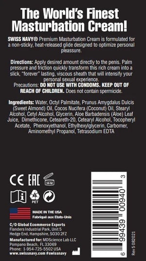 Swiss Navy Masturbation Cream 150ml The World's Finest Masturbation Cream