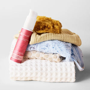 System JO Vitalize Nourish Restoring Moisturizer 60 ML intimate daily hydration lotion container on linen backdrop views