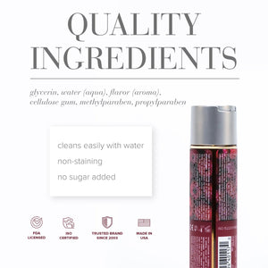 System JO H2O Flavored Edible Water-Based Lubricant Peachy Lips or Tropical Passion or Raspberry Sorbet