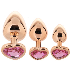 NS Novelties Rear Assets Rose Gold Pink Heart Gem Small or Medium or 3 PCS Trainer Kit  Buy in Singapore LoveisLove U4Ria 