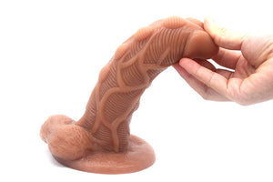 Textured Dual Layer Silicone Dildo with Suction Cup 7.3 Inch Dildos - Large & Unique Dildos Buy Sex Toys in Singapore LoveisLove U4Ria