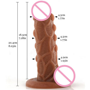 Textured Dual Layer Silicone Dildo with Suction Cup 7.3 Inch Dildos - Large & Unique Dildos Buy Sex Toys in Singapore LoveisLove U4Ria