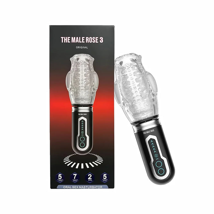 The Male Rose Thrusting Rotating Vibrating Oral Sex Masturbator 3 Or Pro With Digital Display