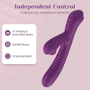 Tracy's Dog Beta Rabbit 3-in-1 Sucking Come-hither Vibrator Vibrators - Clit Stimulation & G-Spot Buy Sex Toys in Singapore LoveisLove U4Ria