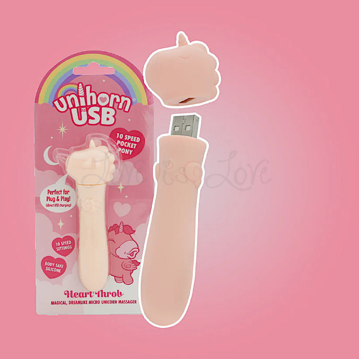 Unihorn USB Bullet Vibrator Heart Throb Pink/Peach