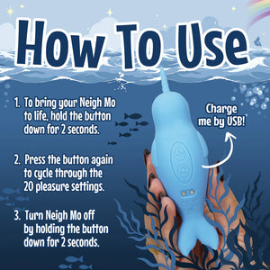 Unihorn of the Sea Neigh Mo The Narwhal Blue Clitoral Vibrator  Vibrators - Cute & Discreet Buy Sex Toys in Singapore LoveisLove U4Ria