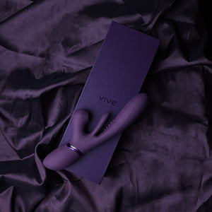 VIVE Kura Rechargeable Thrusting Vibrator with Flapping Tongue & Air Wave Stimulator Purple Buy in Singapore LoveisLove U4Ria 