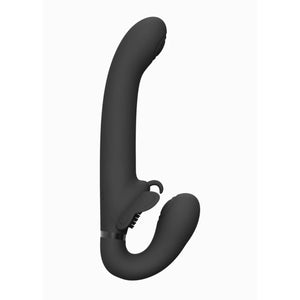 VIVE SATU Rechargeable Triple Motor Pulse-Wave Vibrating Strapless Strap-On Black Buy in Singapore LoveisLove U4Ria 