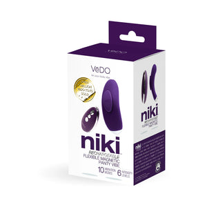 VeDo Niki Rechargeable Flexible Magnetic Remote Control Panty Vibe Pink or Purple