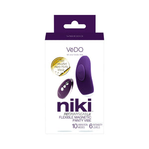 VeDo Niki Rechargeable Flexible Magnetic Remote Control Panty Vibe Pink or Purple
