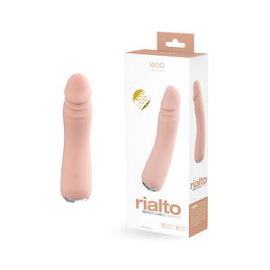 Vedo Rialto Rechargeable Realistic Dildo Vibrator Mocha or Black or Vanilla