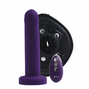 Vedo Strapped Rechargeable Vibrating Strap-On Dildo Just Black