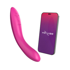 We-Vibe Rave 2 App-Controlled Silicone G-Spot Vibrator Bold Pink or Muted Blue *Free Hotter Sex Socks!