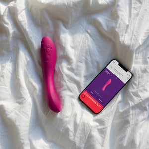 We-Vibe Rave 2 App-Controlled Silicone G-Spot Vibrator Bold Pink or Muted Blue *Free Hotter Sex Socks!