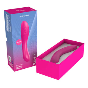 We-Vibe Rave 2 App-Controlled Silicone G-Spot Vibrator Bold Pink or Muted Blue *Free Hotter Sex Socks!